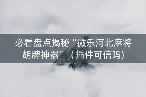 必看盘点揭秘“微乐河北麻将胡牌神器”（插件可信吗)