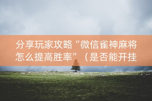 分享玩家攻略“微信雀神麻将怎么提高胜率”（是否能开挂)