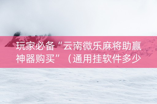 玩家必备“云南微乐麻将助赢神器购买”（通用挂软件多少钱)