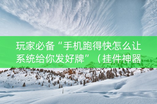 玩家必备“手机跑得快怎么让系统给你发好牌”（挂件神器)