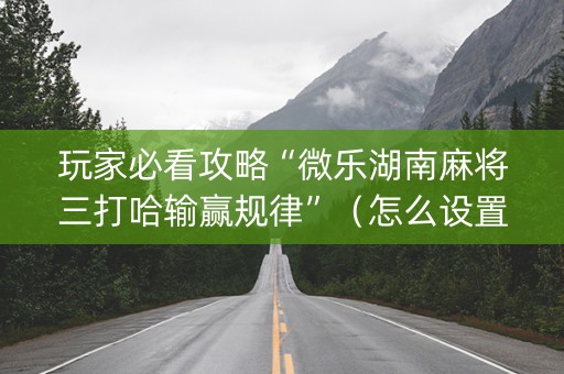 玩家必看攻略“微乐湖南麻将三打哈输赢规律”（怎么设置能有好牌)