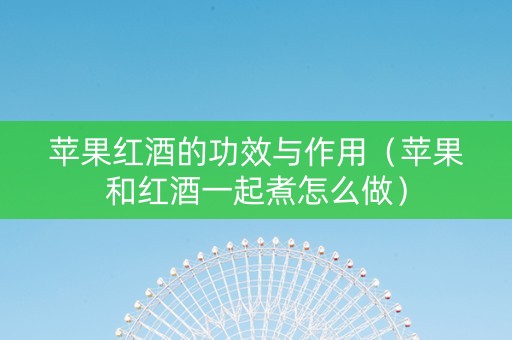 苹果红酒的功效与作用（苹果和红酒一起煮怎么做）