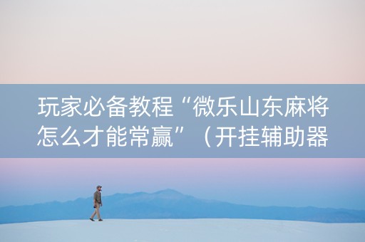 玩家必备教程“微乐山东麻将怎么才能常赢”（开挂辅助器插件)