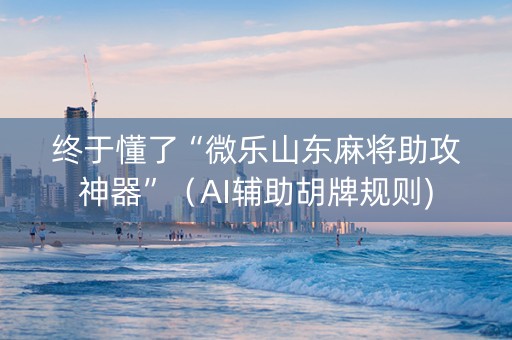 终于懂了“微乐山东麻将助攻神器”（AI辅助胡牌规则)