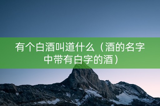 有个白酒叫道什么（酒的名字中带有白字的酒）