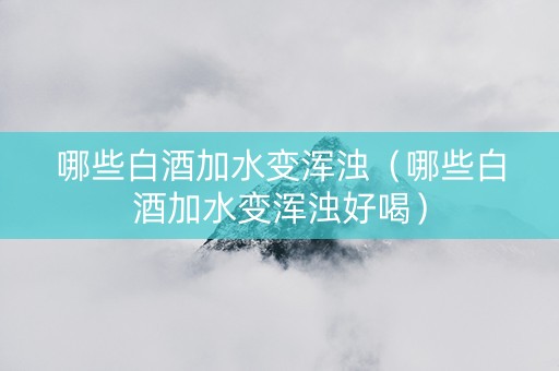 哪些白酒加水变浑浊（哪些白酒加水变浑浊好喝）