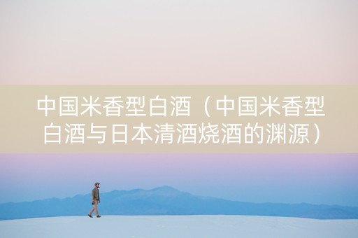 中国米香型白酒（中国米香型白酒与日本清酒烧酒的渊源）