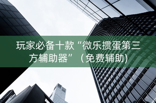 玩家必备十款“微乐掼蛋第三方辅助器”（免费辅助)