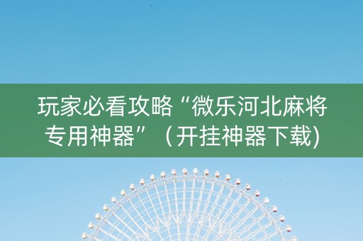 玩家必看攻略“微乐河北麻将专用神器”（开挂神器下载)