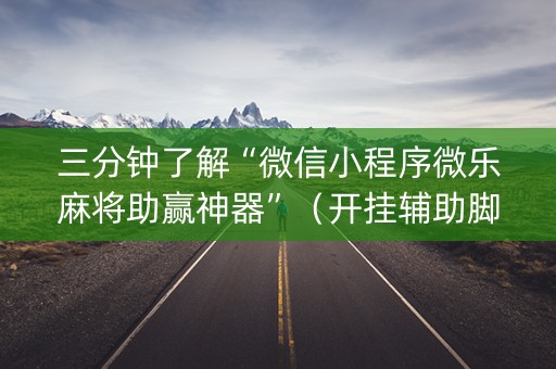 三分钟了解“微信小程序微乐麻将助赢神器”（开挂辅助脚本)