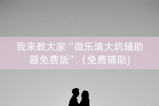 我来教大家“微乐填大坑辅助器免费版”（免费辅助)