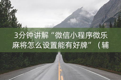 3分钟讲解“微信小程序微乐麻将怎么设置能有好牌”（辅牌器插件购买)