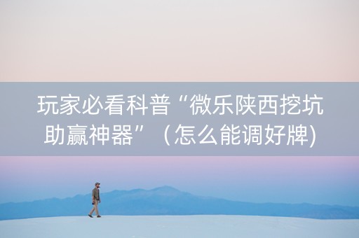 玩家必看科普“微乐陕西挖坑助赢神器”（怎么能调好牌)