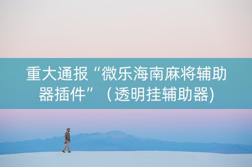 重大通报“微乐海南麻将辅助器插件”（透明挂辅助器)