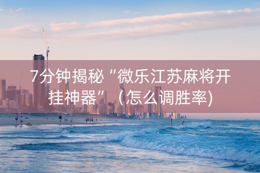 7分钟揭秘“微乐江苏麻将开挂神器”（怎么调胜率)