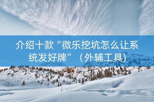 介绍十款“微乐挖坑怎么让系统发好牌”（外辅工具)