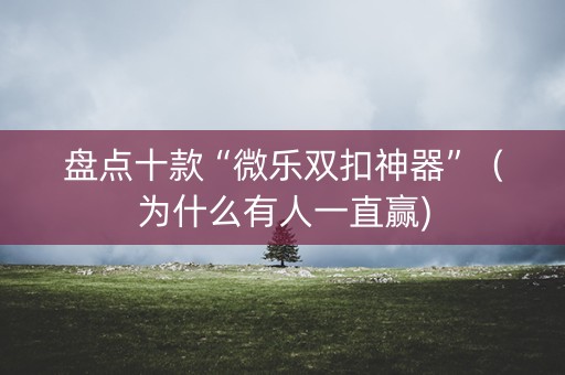 盘点十款“微乐双扣神器”（为什么有人一直赢)
