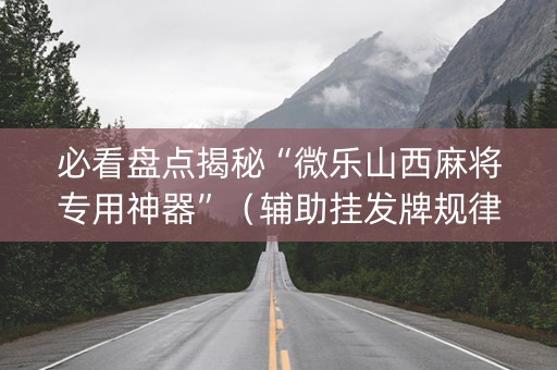 必看盘点揭秘“微乐山西麻将专用神器”（辅助挂发牌规律)