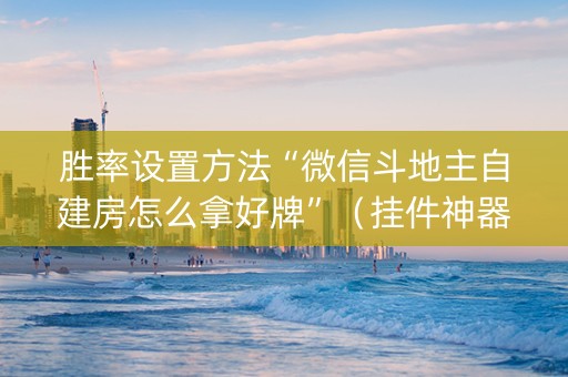 胜率设置方法“微信斗地主自建房怎么拿好牌”（挂件神器)