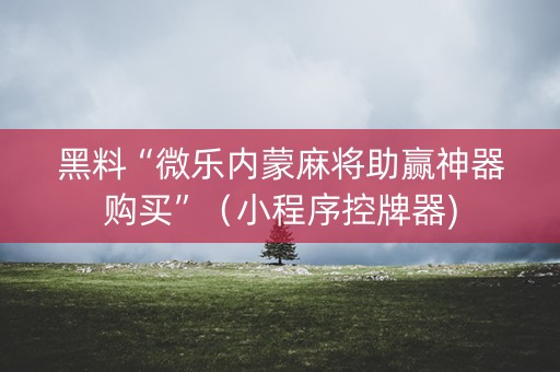 黑料“微乐内蒙麻将助赢神器购买”（小程序控牌器)