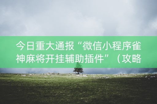 今日重大通报“微信小程序雀神麻将开挂辅助插件”（攻略插件)