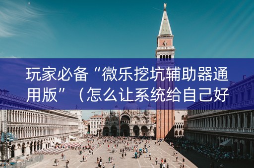 玩家必备“微乐挖坑辅助器通用版”（怎么让系统给自己好牌)