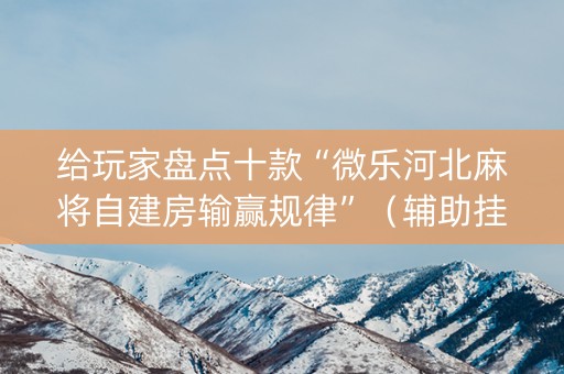 给玩家盘点十款“微乐河北麻将自建房输赢规律”（辅助挂发牌规律)
