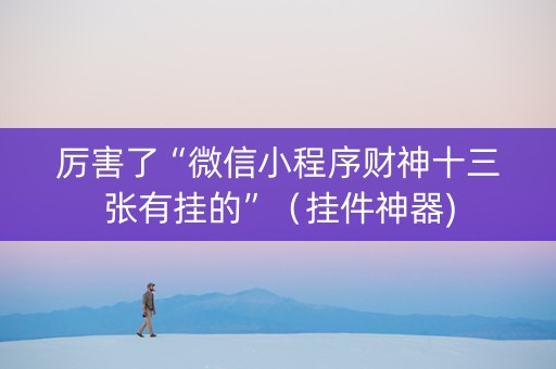 厉害了“微信小程序财神十三张有挂的”（挂件神器)