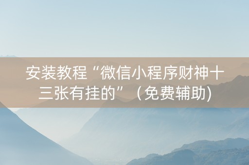 安装教程“微信小程序财神十三张有挂的”（免费辅助)