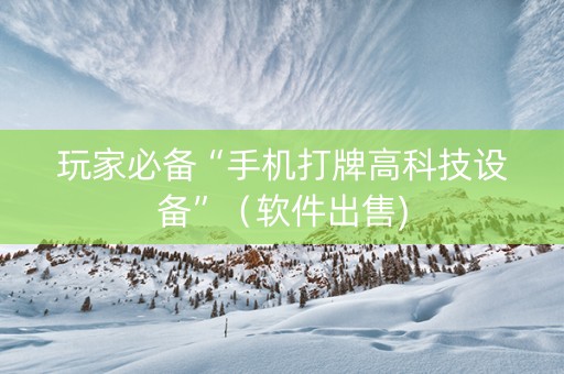 玩家必备“手机打牌高科技设备”（软件出售)