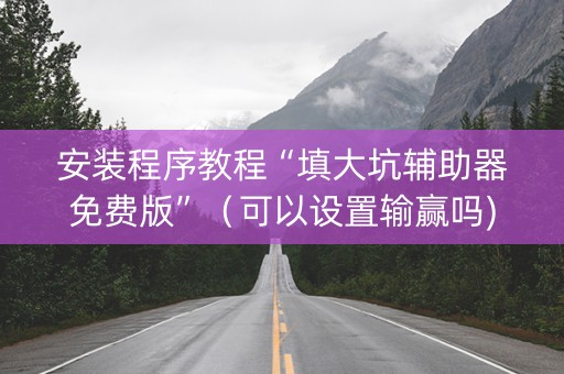 安装程序教程“填大坑辅助器免费版”（可以设置输赢吗)