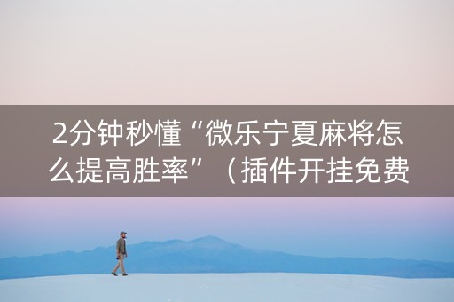 2分钟秒懂“微乐宁夏麻将怎么提高胜率”（插件开挂免费AI)