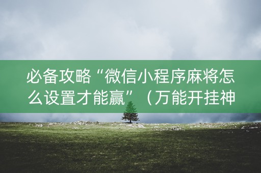 必备攻略“微信小程序麻将怎么设置才能赢”（万能开挂神器)