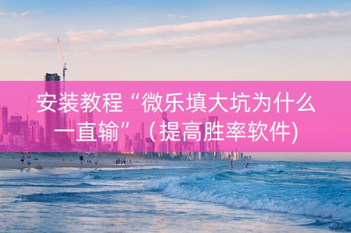安装教程“微乐填大坑为什么一直输”（提高胜率软件)