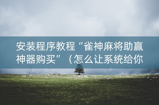 安装程序教程“雀神麻将助赢神器购买”（怎么让系统给你发好牌)