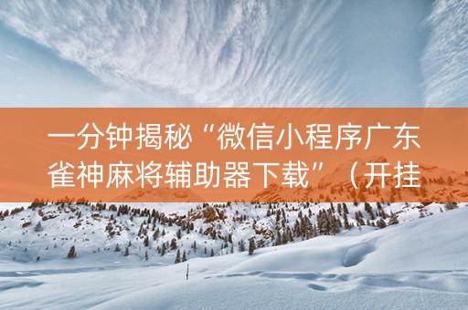 一分钟揭秘“微信小程序广东雀神麻将辅助器下载”（开挂辅助脚本)