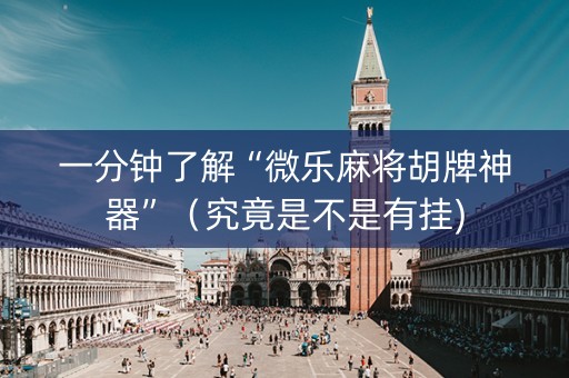 一分钟了解“微乐麻将胡牌神器”（究竟是不是有挂)