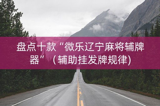 盘点十款“微乐辽宁麻将辅牌器”（辅助挂发牌规律)