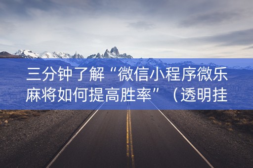 三分钟了解“微信小程序微乐麻将如何提高胜率”（透明挂辅助器)