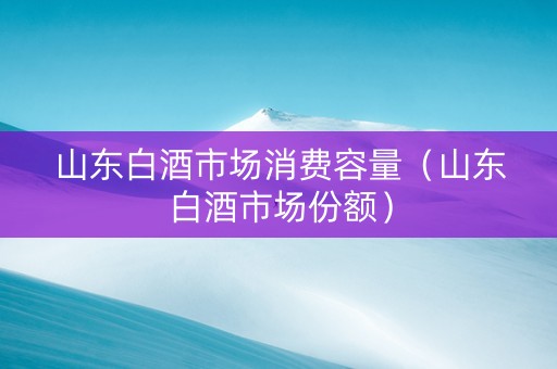 山东白酒市场消费容量（山东白酒市场份额）