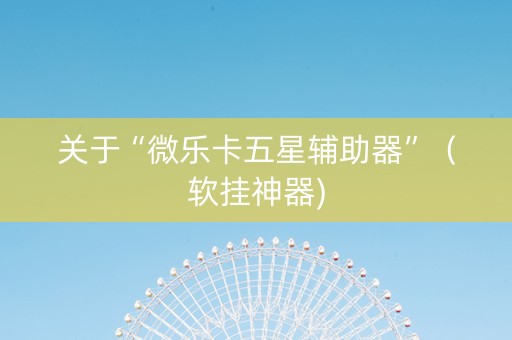 关于“微乐卡五星辅助器”（软挂神器)
