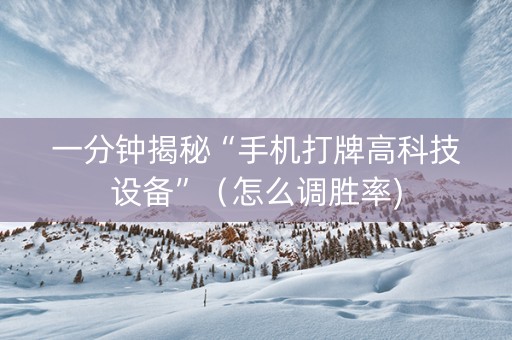 一分钟揭秘“手机打牌高科技设备”（怎么调胜率)