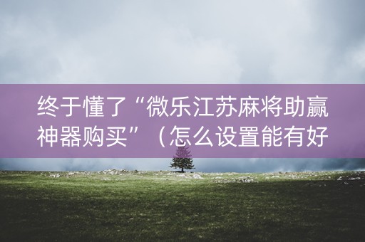 终于懂了“微乐江苏麻将助赢神器购买”（怎么设置能有好牌)