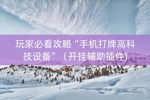 玩家必看攻略“手机打牌高科技设备”（开挂辅助插件)