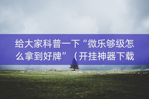 给大家科普一下“微乐够级怎么拿到好牌”（开挂神器下载)