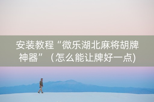 安装教程“微乐湖北麻将胡牌神器”（怎么能让牌好一点)