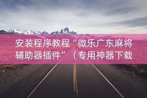 安装程序教程“微乐广东麻将辅助器插件”（专用神器下载)