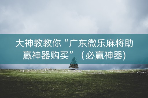 大神教教你“广东微乐麻将助赢神器购买”（必赢神器)