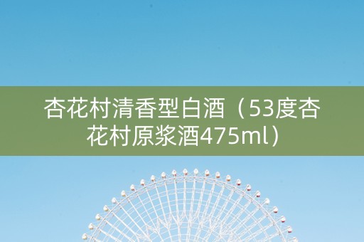 杏花村清香型白酒（53度杏花村原浆酒475ml）