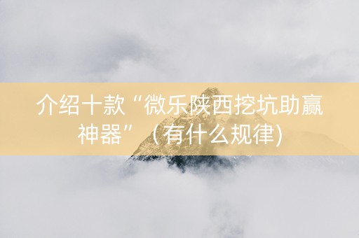 介绍十款“微乐陕西挖坑助赢神器”（有什么规律)
